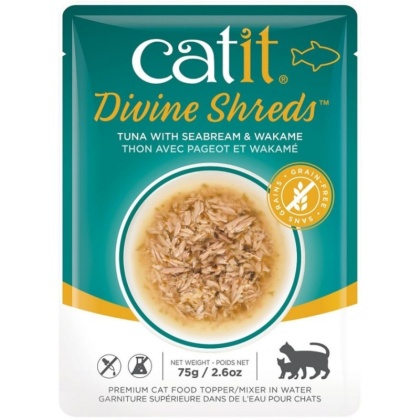 Catit Divine Shreds Tuna with Seabream and Wakame - 2.65 oz