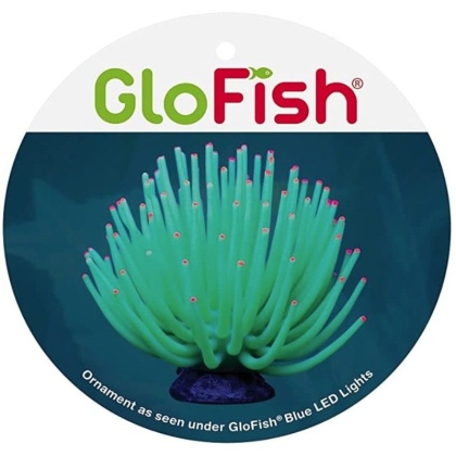 Tetra GloFish Anemone Aquarium Ornament Green - 1 count