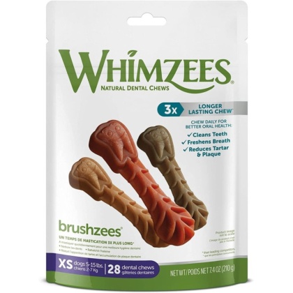Whimzees Brushzees Dental Treats X-Small - 7.4 oz