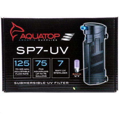 Aquatop Submersible UV Filter with Pump - 7 Watts - 126 GPH - Aquariums up to 75 Gallons - (10