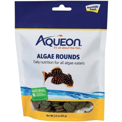 Aqueon Algae Rounds Fish Food - 3 oz