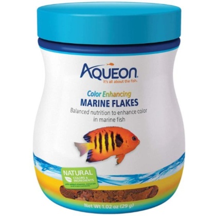 Aqueon Color Enhancing Marine Flakes Fish Food - 1.02 oz