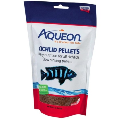 Aqueon Mini Cichlid Food Pellets - 8.5 oz
