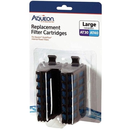 Aqueon Replacement Filter Cartridges for QuietFlow Filters - Large - 2 Count