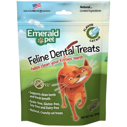 Emerald Pet Feline Dental Treats Catnip Flavor - 3 oz