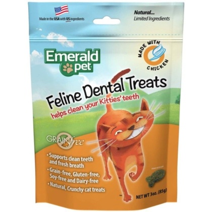 Emerald Pet Feline Dental Treats Chicken Flavor - 3 oz