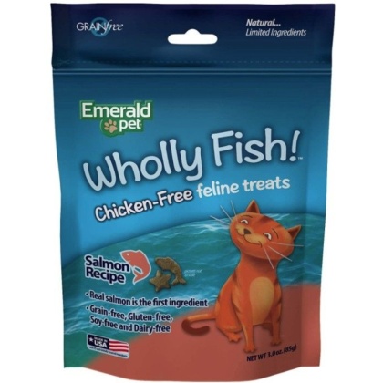 Emerald Pet Wholly Fish! Cat Treats Salmon Recipe - 3 oz