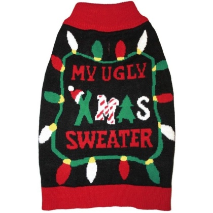 Fashion Pet Black Ugly XMAS Dog Sweater - Large