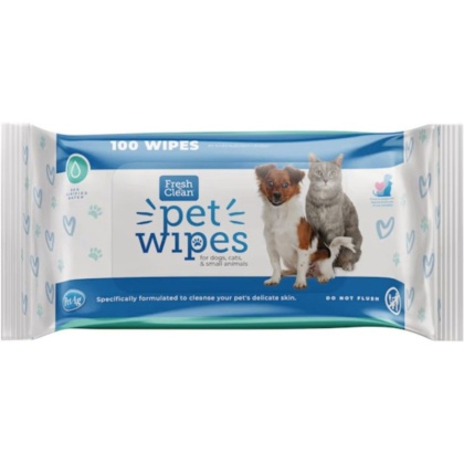 Fresh n Clean Pet Wipes for Dogs and Cats - 100 count