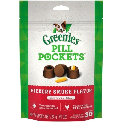 Greenies Pill Pockets Dog Treats Hickory Smoke Flavor - Capsules - 7.9 oz