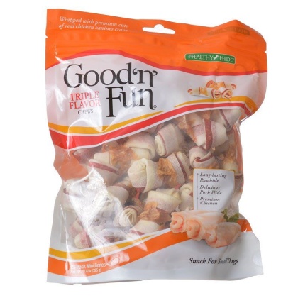 Healthy Hide Good \'n\' Fun Triple-Flavor Bones - Beef, Pork & Chicken - Mini - 25 Pack