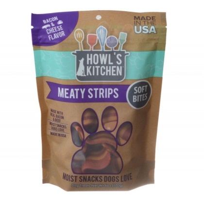 Howl\'s Kitchen Meaty Strips Soft Bites - Bacon & Cheese Flavor - 6 oz