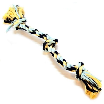 Flossy Chews Colored 3 Knot Tug Rope - Medium - 20