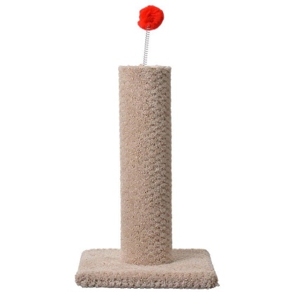 Classy Kitty Carpeted Cat Post with Spring Toy - 16in. High (Assorted Colors)