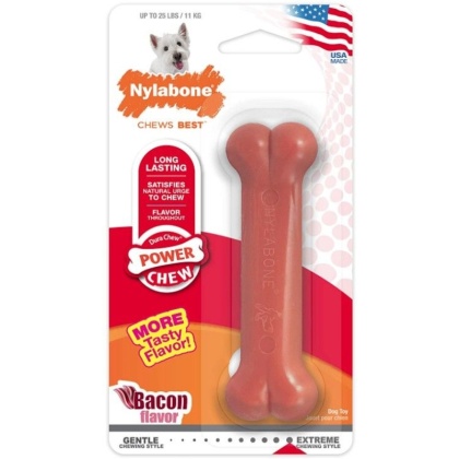 Nylabone Dura Chew Durable Dog Bone - Bacon Flavor - Regular - Dogs 16-25 lbs