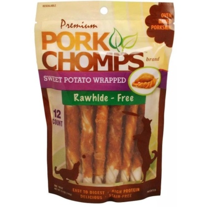 Pork Chomps Sweet Potato Mini Twist Treat  - 12 count