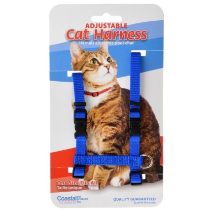 Tuff Collar Nylon Adjustable Cat Harness - Blue - Girth Size 10in.-18in.