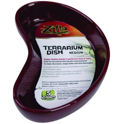 Zilla Kidney Shaped Terrarium Dish - Food or Water - Medium - 5.25\